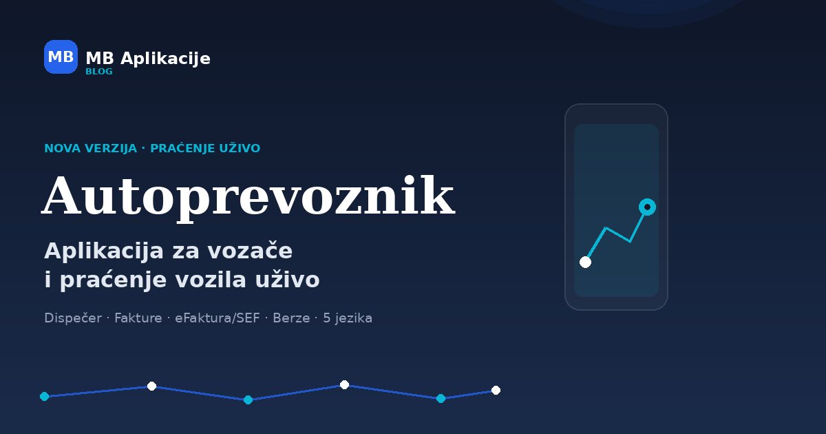 Aplikacija za vozače i praćenje uživo , nova verzija Autoprevoznika